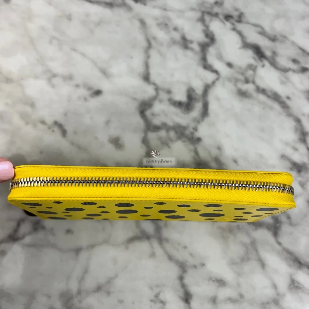 Louis Vuitton x Yayoi Kusama Zippy Wallet Epi Leather In Jaune Noir